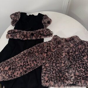 Deux par Deux Pink and Black Leopard Kids Set
